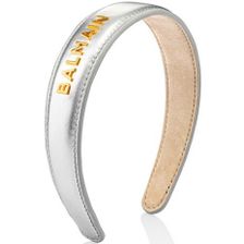 Balmain Leather Headband Large Silver