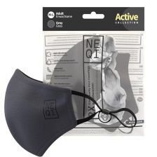Neqi Gezichtsmasker M/L Active Grey 2 stuks
