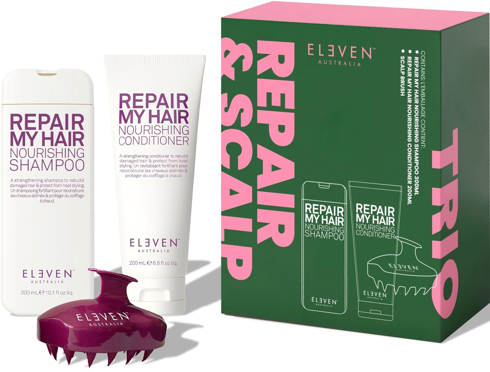 Eleven Repair & Scalp Brush Trio