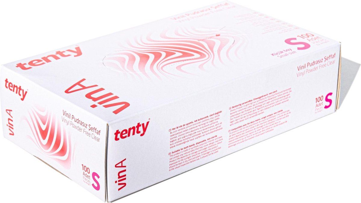 THS Tenty Handschoenen Vinyl Poedervrij 100st. S